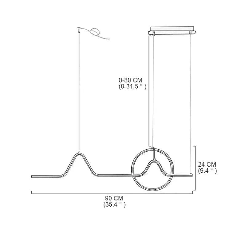 Suspension linéaire moderne minimaliste pour cuisine | boxzora