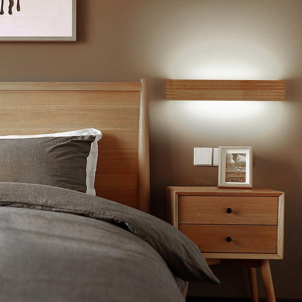 Nordisk LED-veggbelysning i tre til stuen | boxzora