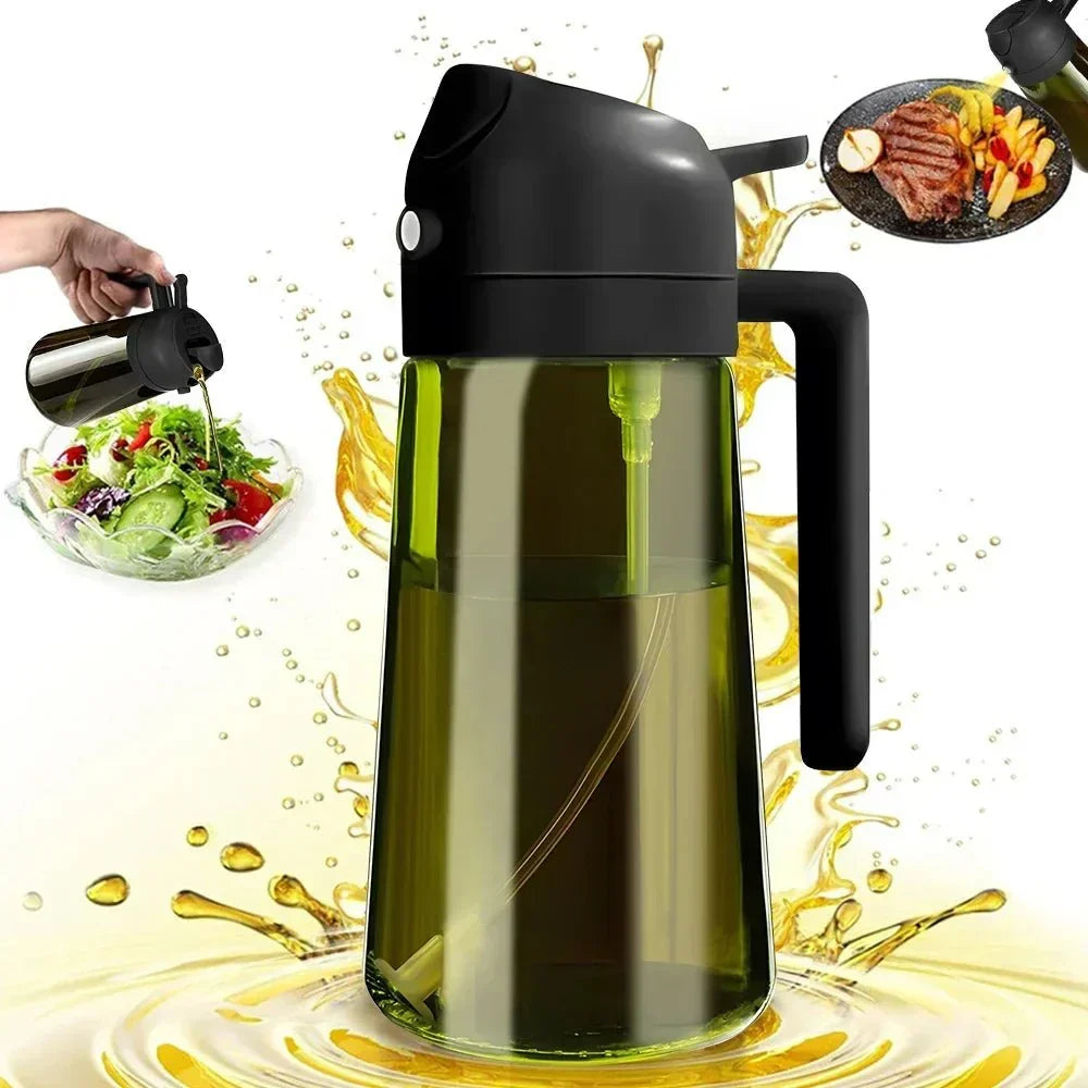 Rozprašovač oleje Nutrimist 470 mL z tmavého skla — pumpička s jemnou mlhou