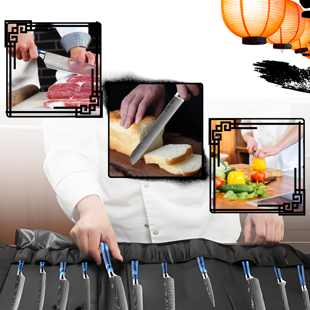 Ocean Blue Premium Japanese Kitchen Knife Set