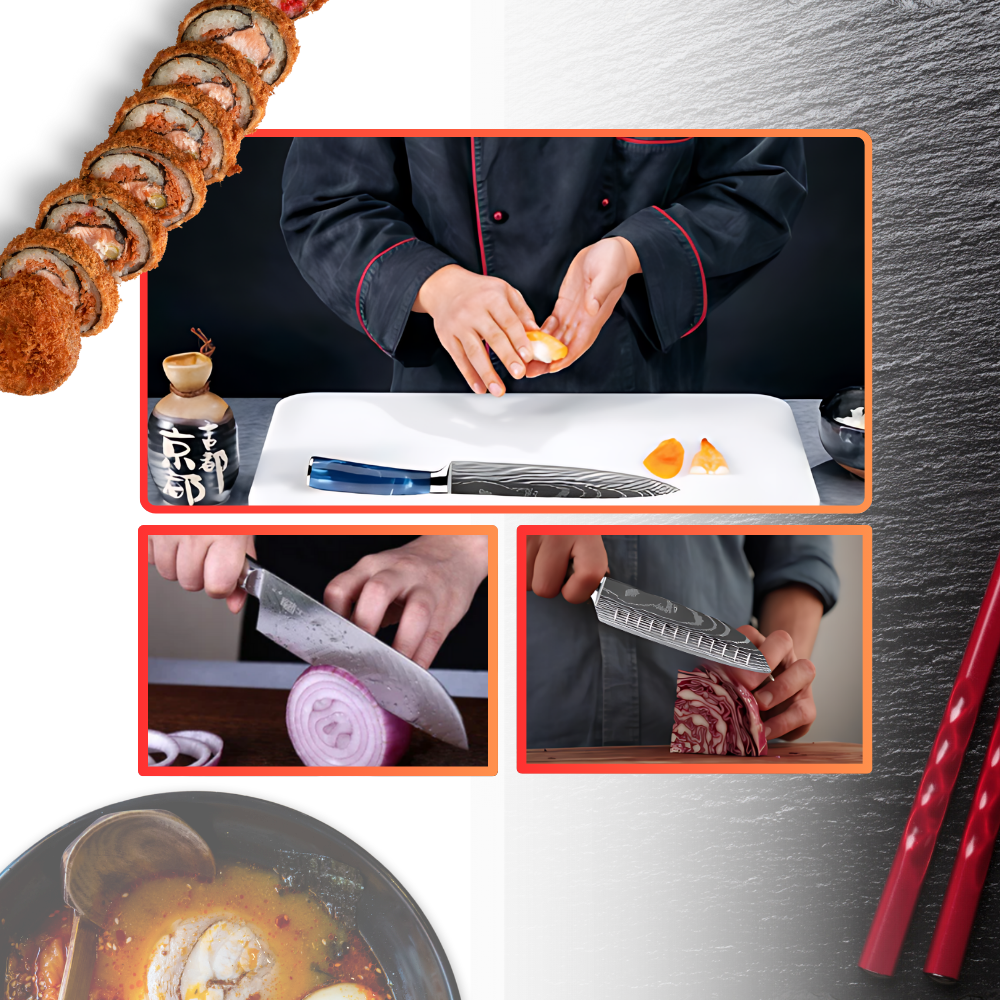 Ocean Blue Premium Japanese Kitchen Knife Set