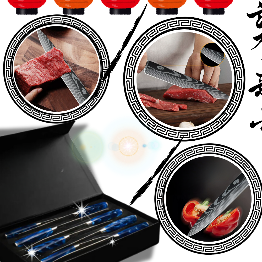 Ocean Blue Premium Japanese Kitchen Knife Set