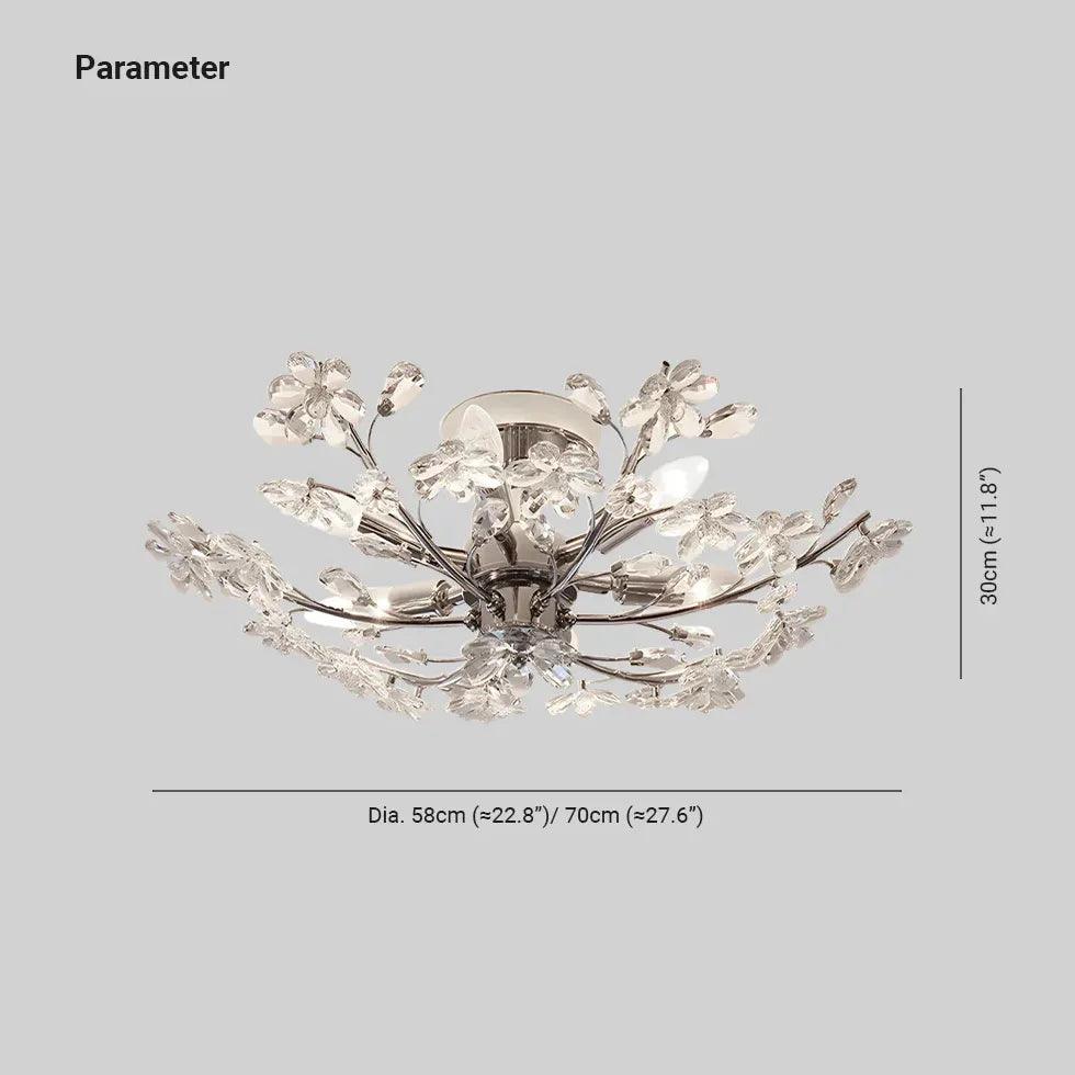 Plafonnier de luxe en verre en forme de fleur pour chambre | boxzora