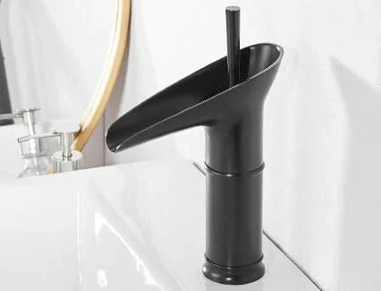 Antique Brass Waterfall Basin Faucet — Bath Sink Mixer