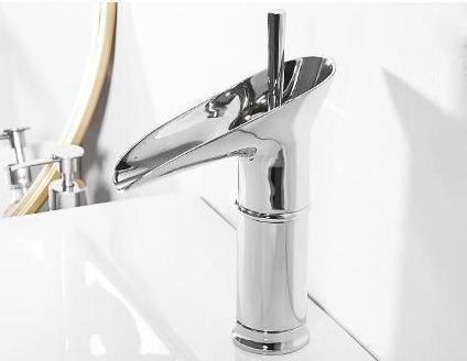 Antique Brass Waterfall Basin Faucet — Bath Sink Mixer