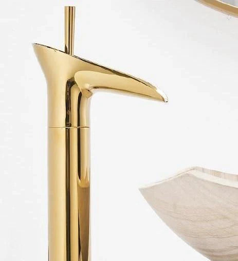 Antique Brass Waterfall Basin Faucet — Bath Sink Mixer