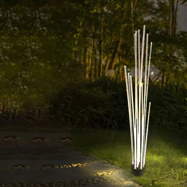 Luz LED exterior de chão em acrílico, tipo junco, para pátio | boxzora