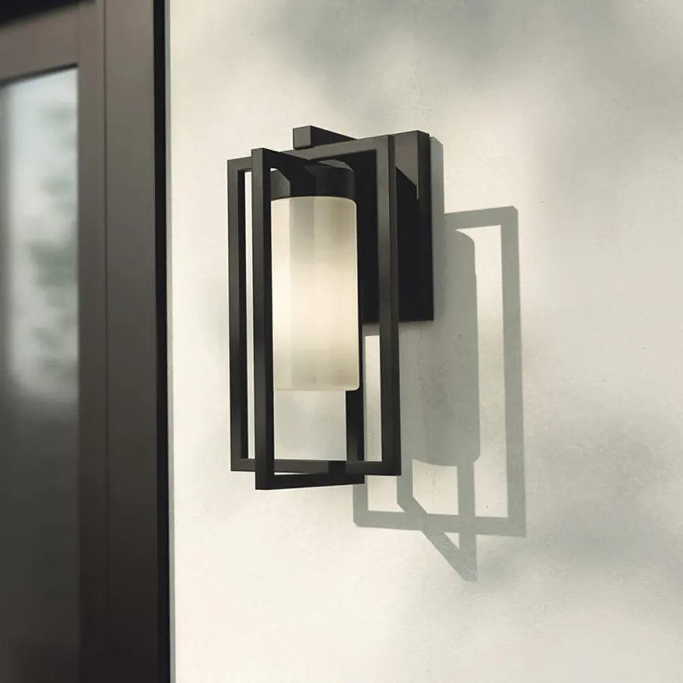 Applique murale minimaliste étanche en fer noir pour porche | boxzora
