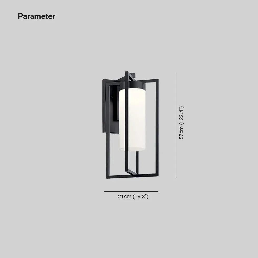 Minimalistisk vanntett svart jernvegglampe for verandaen | boxzora