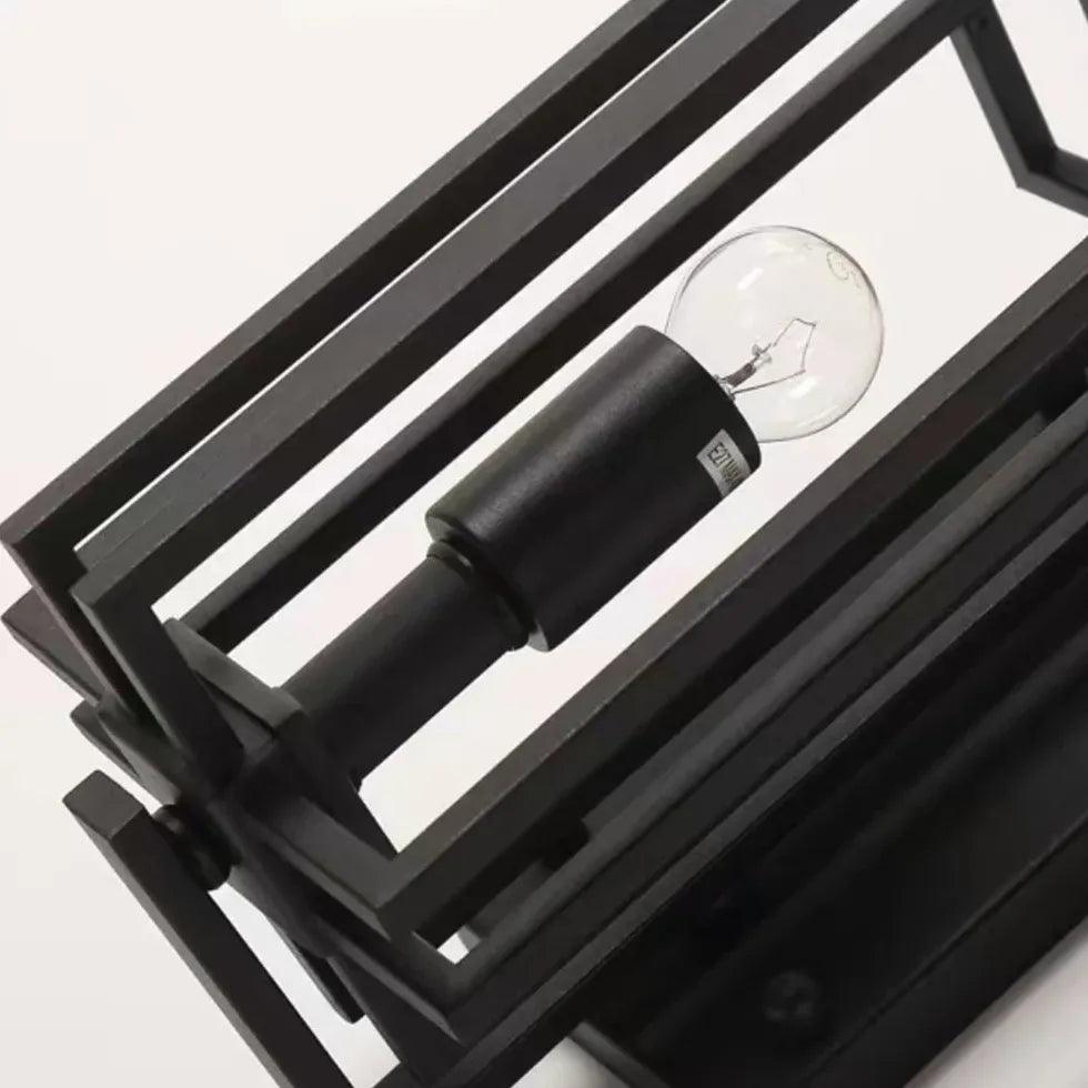 Minimalistisk vanntett svart jernvegglampe for verandaen | boxzora