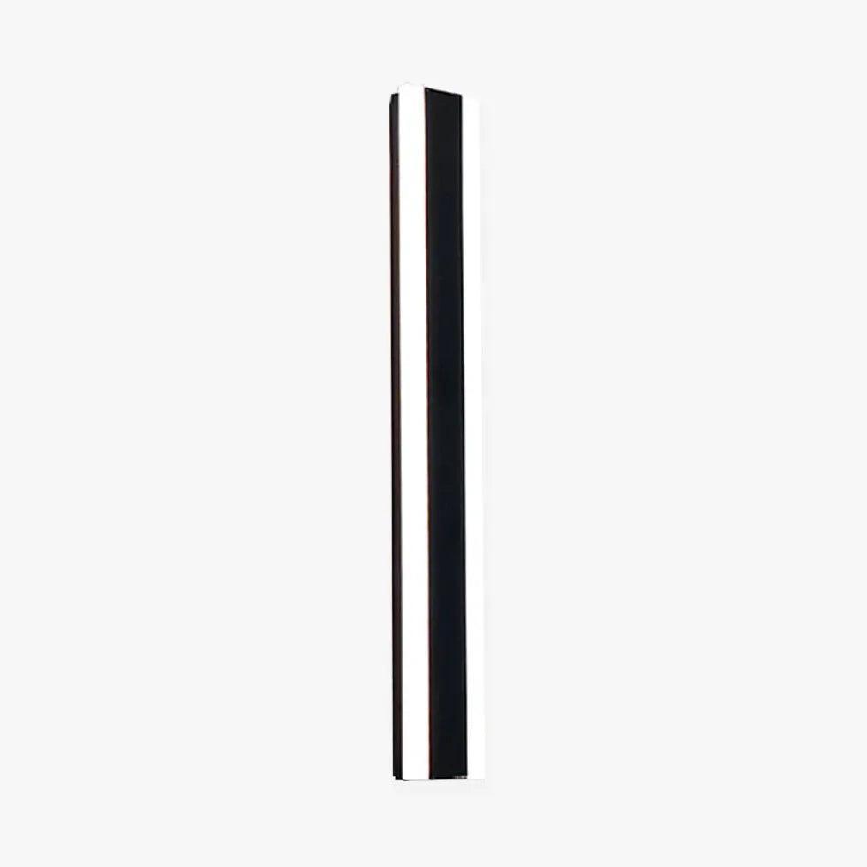 Minimalistische lange wandlamp voor buiten, waterdicht, zwart metaal | boxzora