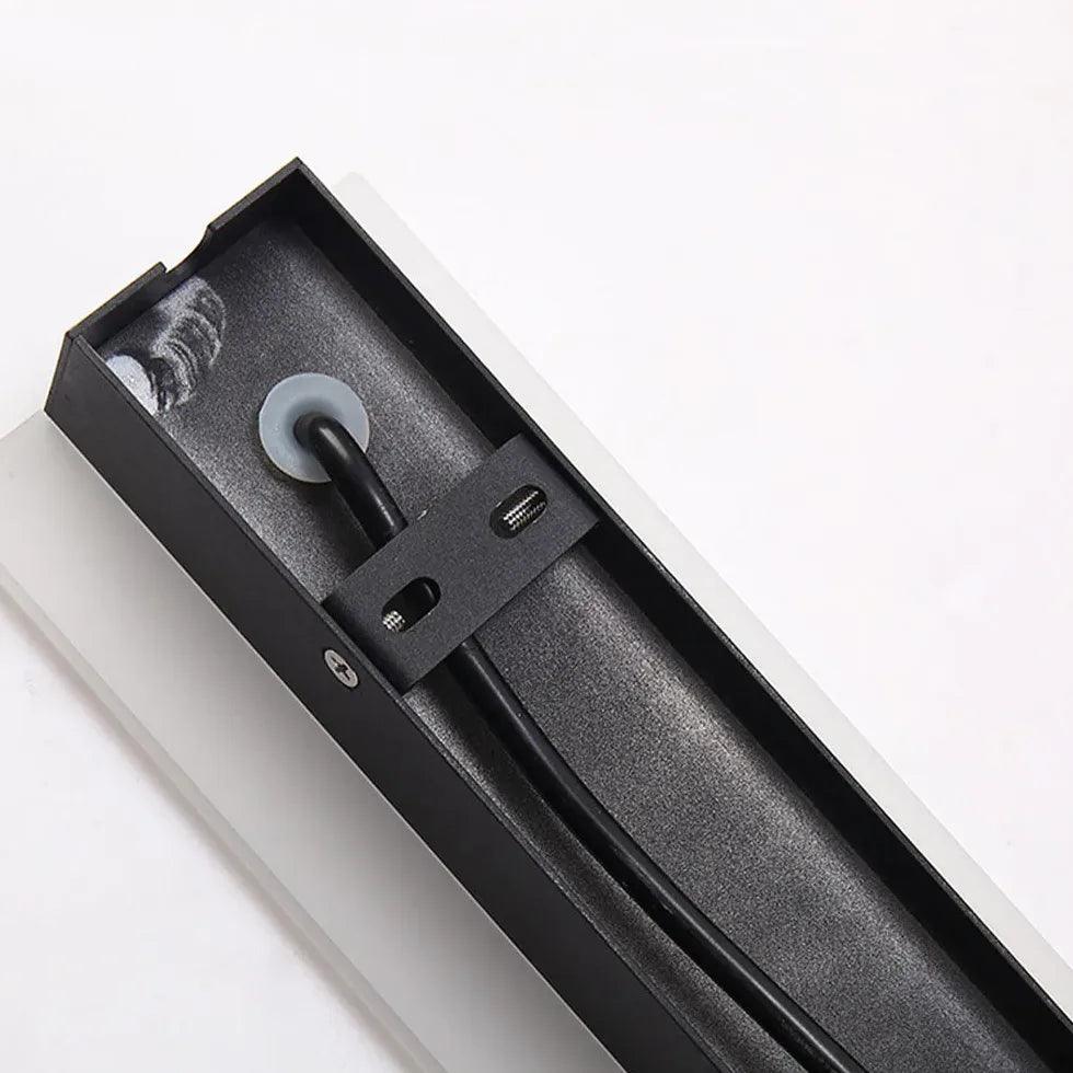 Lampă de perete minimalistă de exterior, lungă, impermeabilă, din metal negru | boxzora