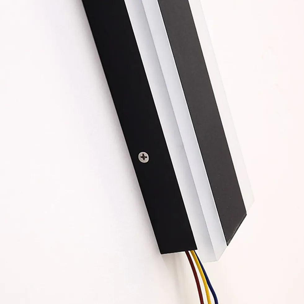 Minimalistische lange wandlamp voor buiten, waterdicht, zwart metaal | boxzora