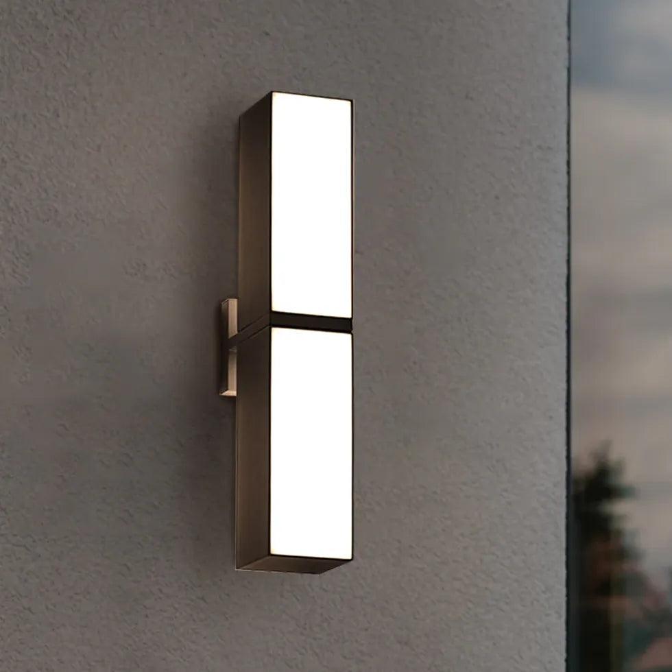 Applique murale extérieure carrée minimaliste étanche | boxzora