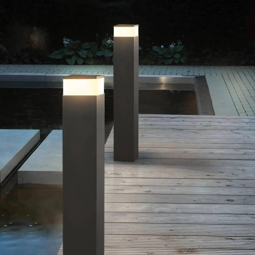 Minimalistisk vanntett utendørs pullertlampe | boxzora