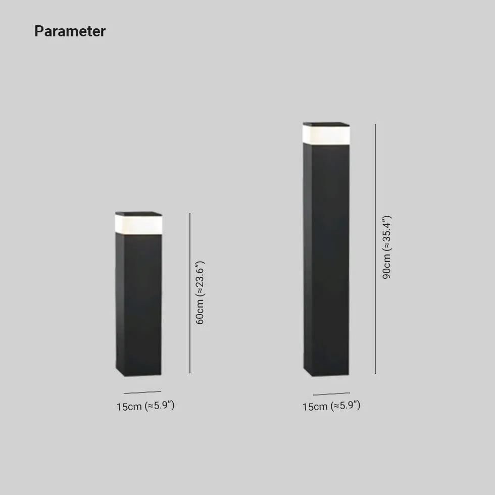 Minimalistisk vanntett utendørs pullertlampe | boxzora