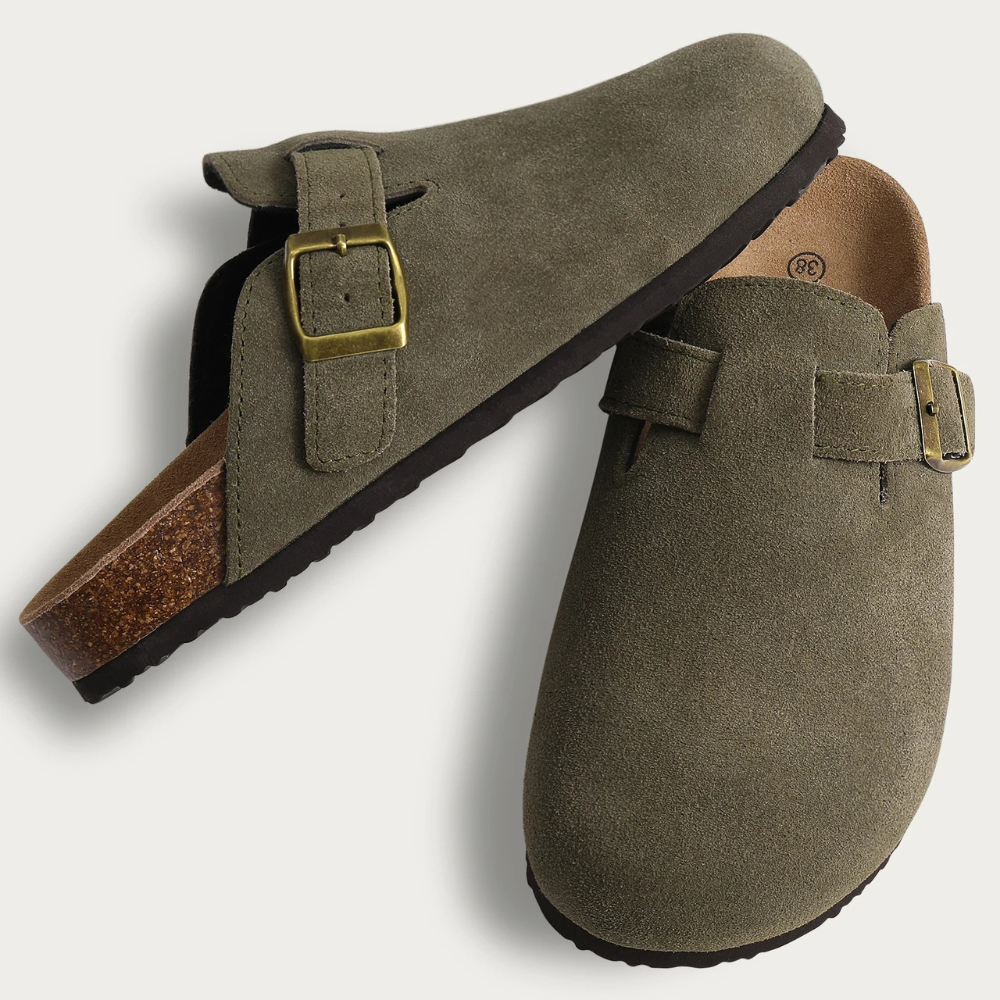 FootRest-sandaler for menn - fleeceinnleggssåle, korksåler