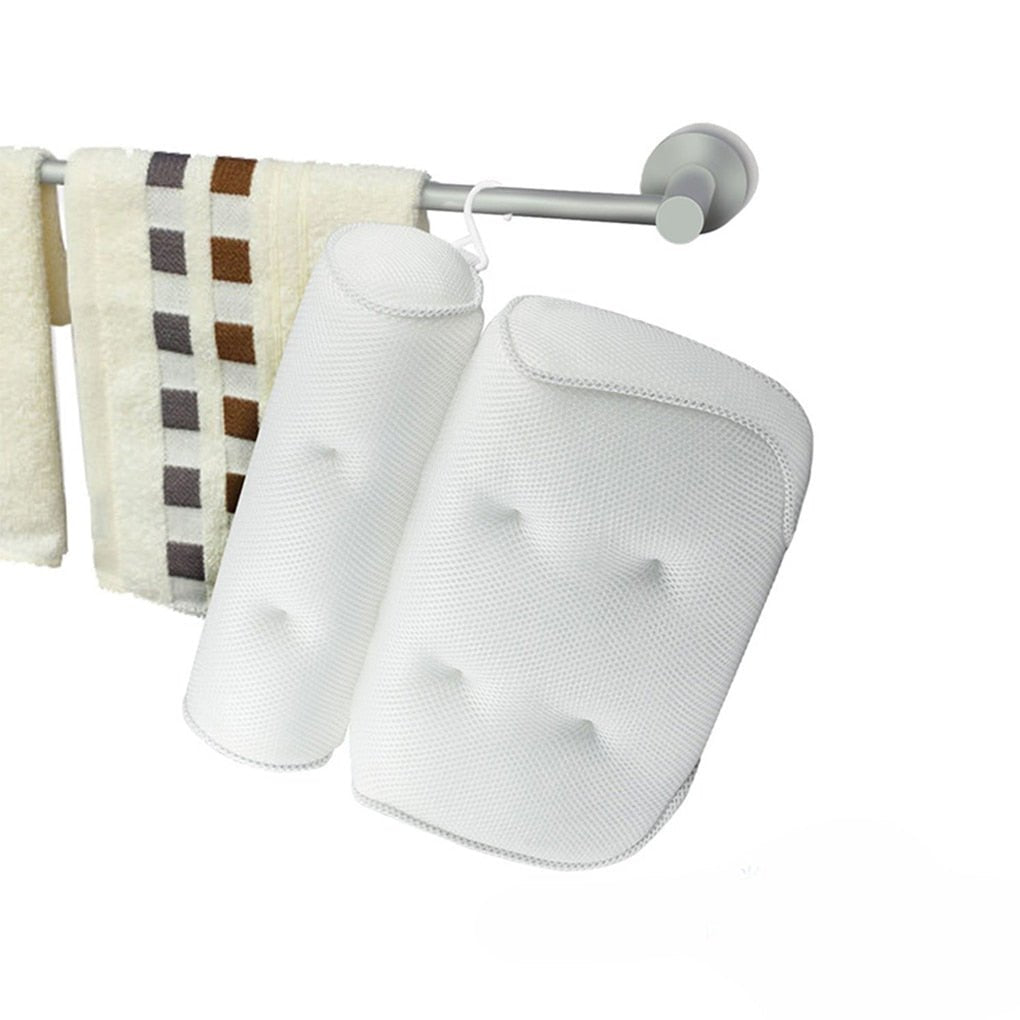 Orthopädisches Badewannenkissen – 3D-Mesh-Gewebe, atmungsaktive Unterstützung, integrierte Saugnäpfe