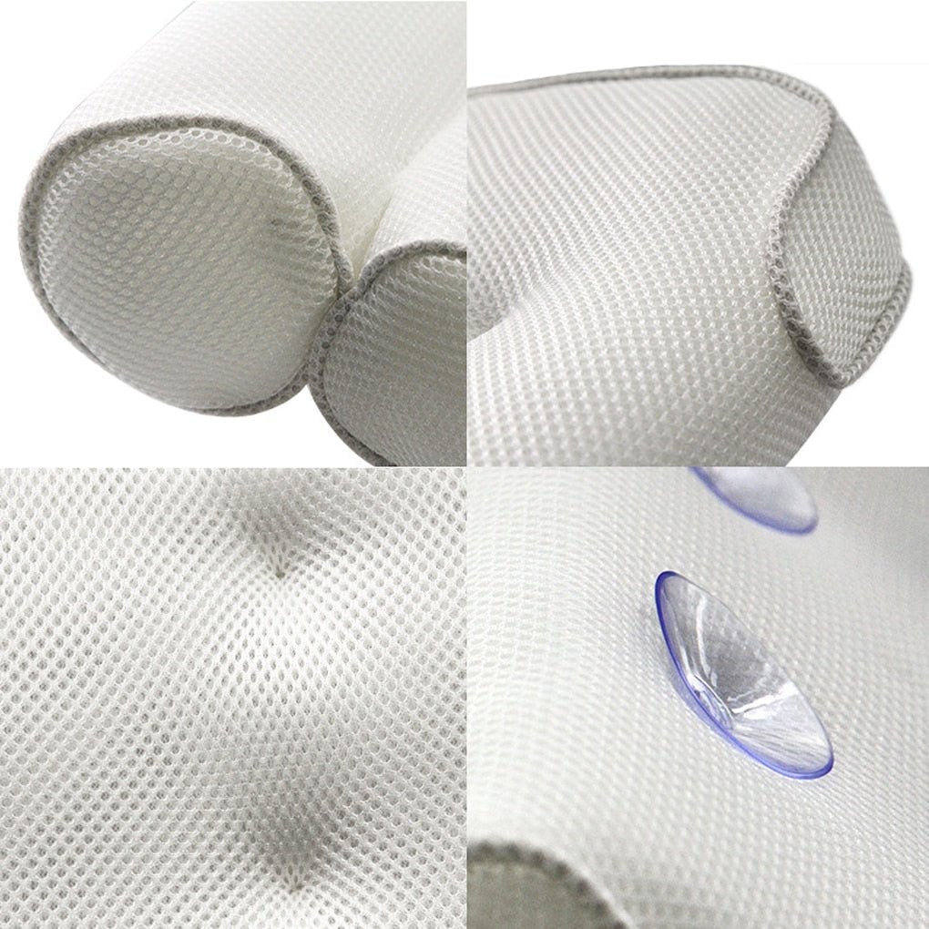 Orthopädisches Badewannenkissen – 3D-Mesh-Gewebe, atmungsaktive Unterstützung, integrierte Saugnäpfe