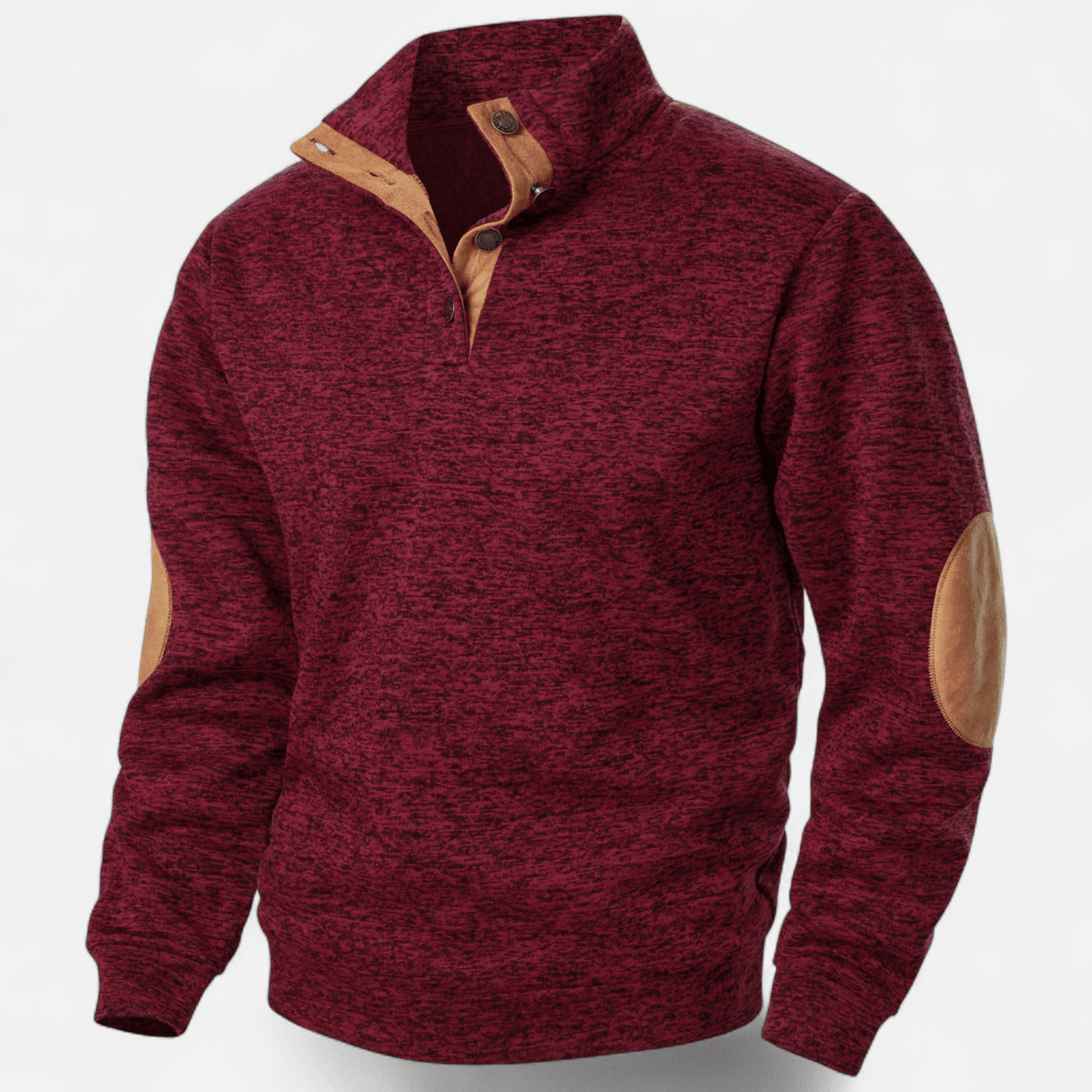 Breathable Stand Collar Knit Sweater — Polyester-Cotton Blend, Minimal Bulk, Lightweight Construction