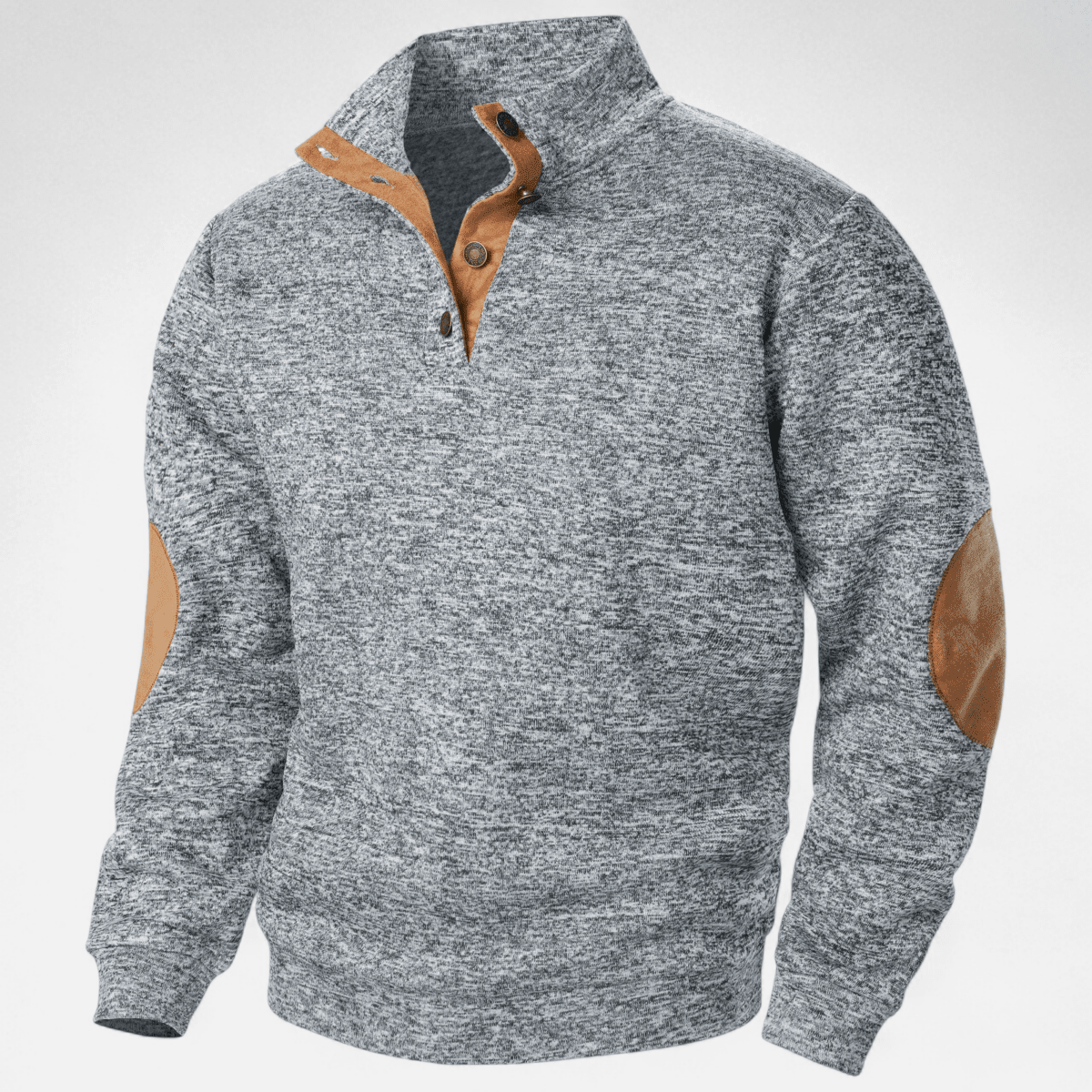 Breathable Stand Collar Knit Sweater — Polyester-Cotton Blend, Minimal Bulk, Lightweight Construction