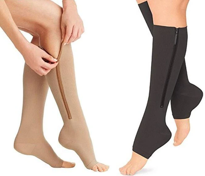 Calze a compressione graduata 20-30 mmHg — calze di supporto con cerniera