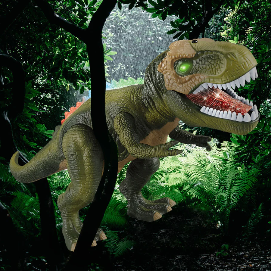 Zdalnie sterowana zabawkowa dinozaur DinoAdventure — bezprzewodowe sterowanie, chód, światła i dźwięki