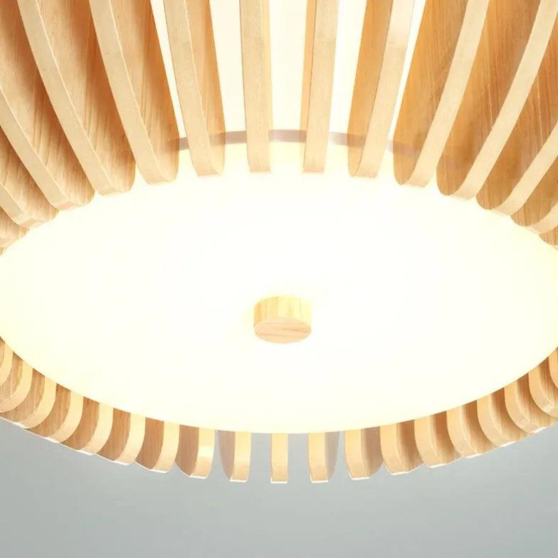 Taklampe i japandi-stil av tre med LED til soverommet | boxzora
