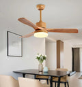 Ventilateur de plafond moderne en bois avec éclairage LED pour salle à manger | boxzora