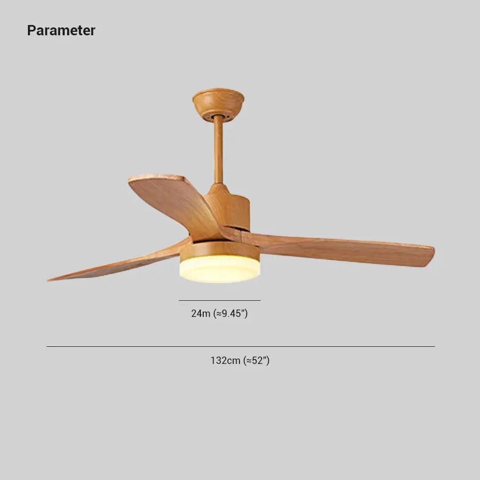 Ventilateur de plafond moderne en bois avec éclairage LED pour salle à manger | boxzora