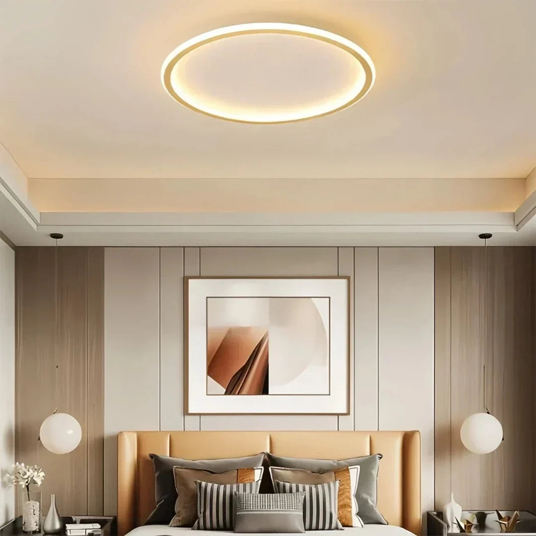 Modern Round Flush Ceiling Light Dimmable for Bedroom | boxzora