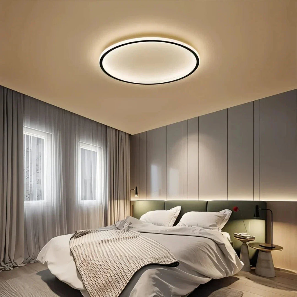 Moderne ronde plafonnière, dimbaar, voor de slaapkamer | boxzora