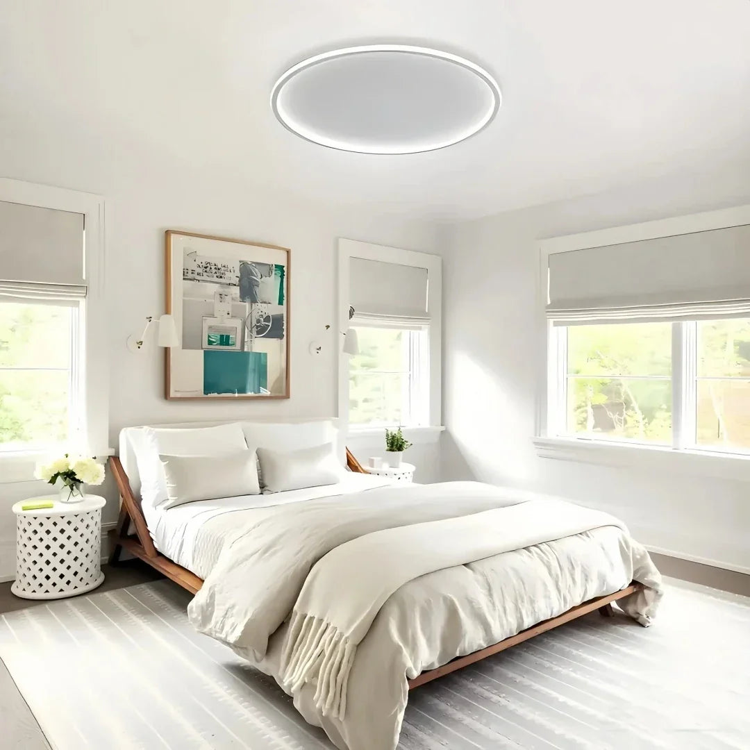 Modern Round Flush Ceiling Light Dimmable for Bedroom | boxzora