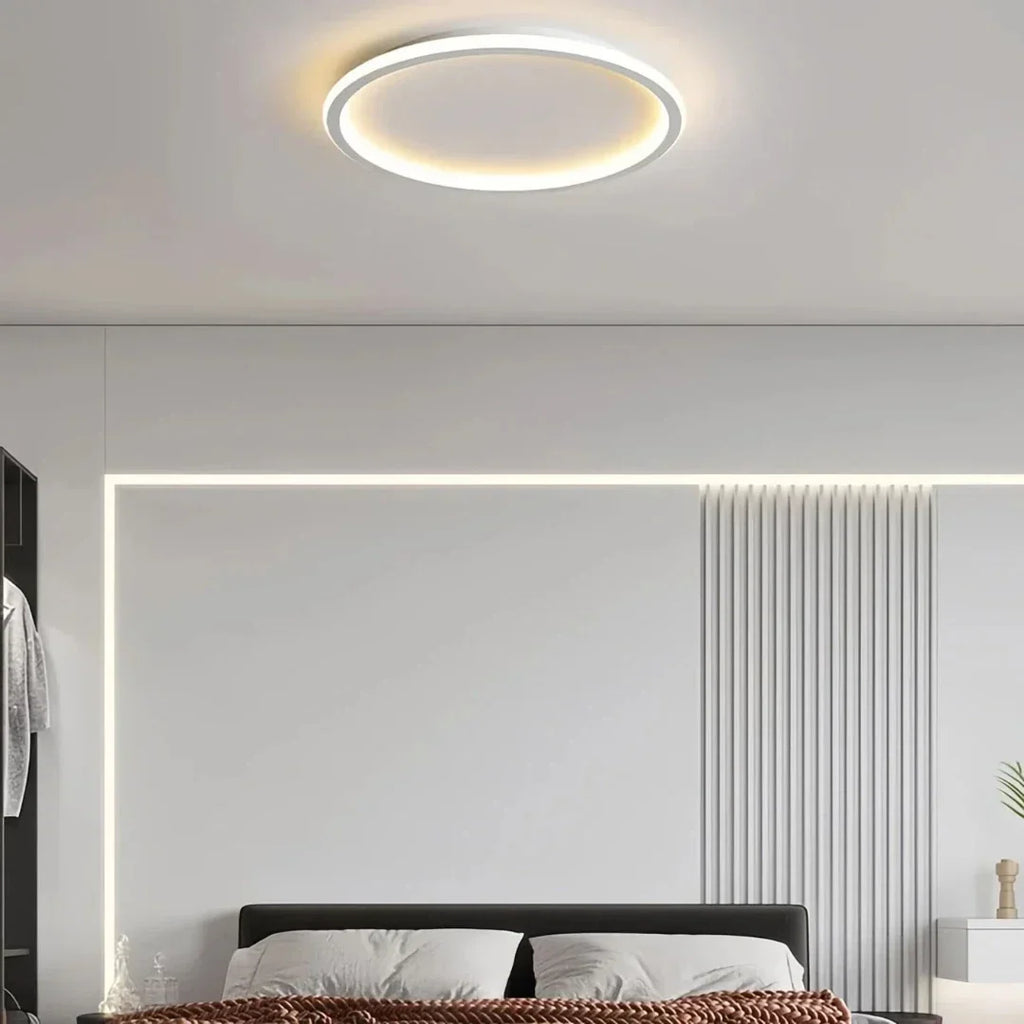 Moderne ronde plafonnière, dimbaar, voor de slaapkamer | boxzora