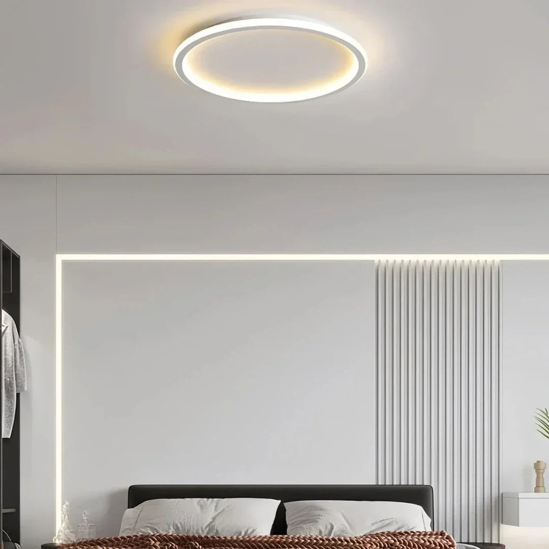 Modern Round Flush Ceiling Light Dimmable for Bedroom | boxzora
