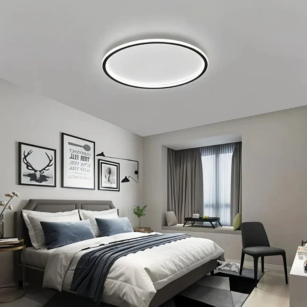 Modern Round Flush Ceiling Light Dimmable for Bedroom | boxzora