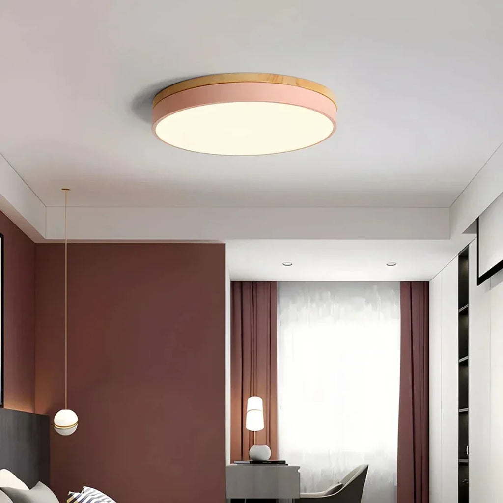 Candeeiro de teto LED redondo, estilo macaron, para quarto, antirreflexo | boxzora