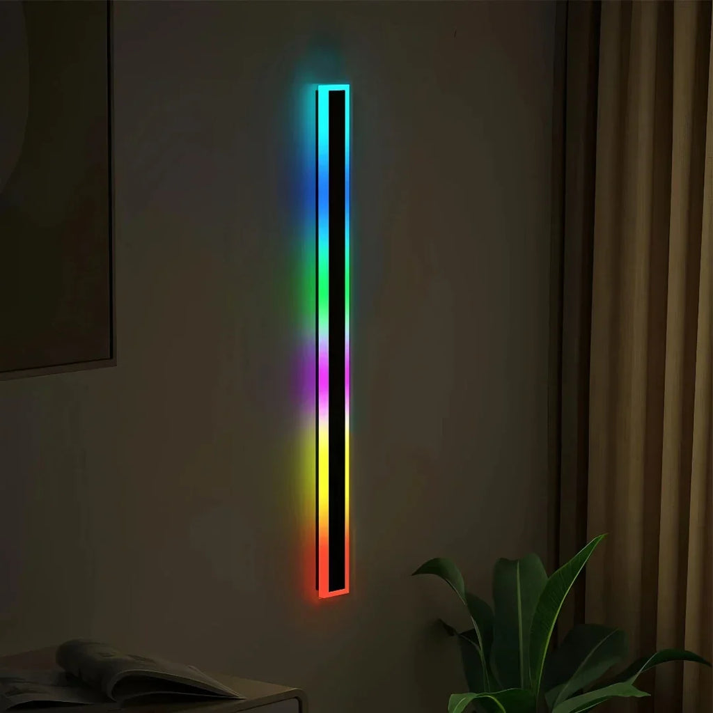 Applique murale minimaliste d’extérieur RGB avec détecteur de mouvement pour porche, design linéaire | boxzora