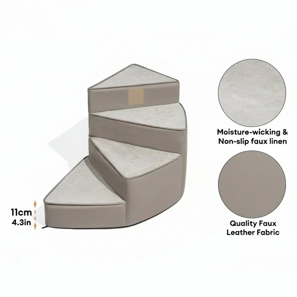 Scaletta per animali a tre gradini Pawstep Elite — Design in similpelle antiscivolo