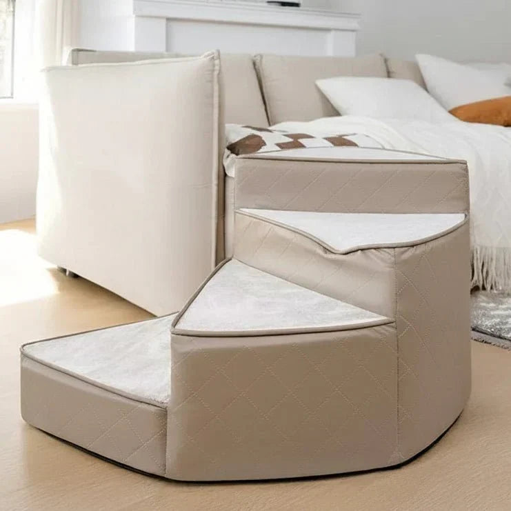 Scaletta per animali a tre gradini Pawstep Elite — Design in similpelle antiscivolo