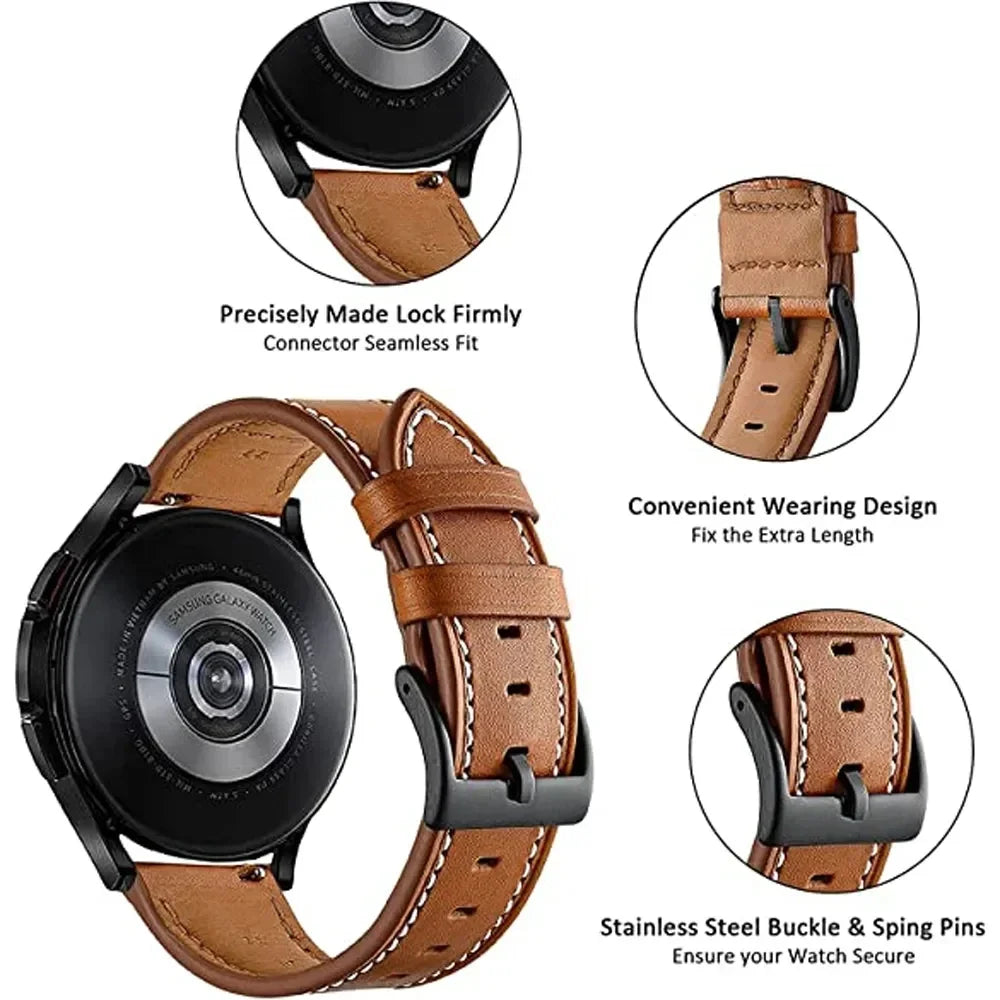 Bracelet connecté Huawei GT 3 2 en cuir - Fermoir à boucle métallique
