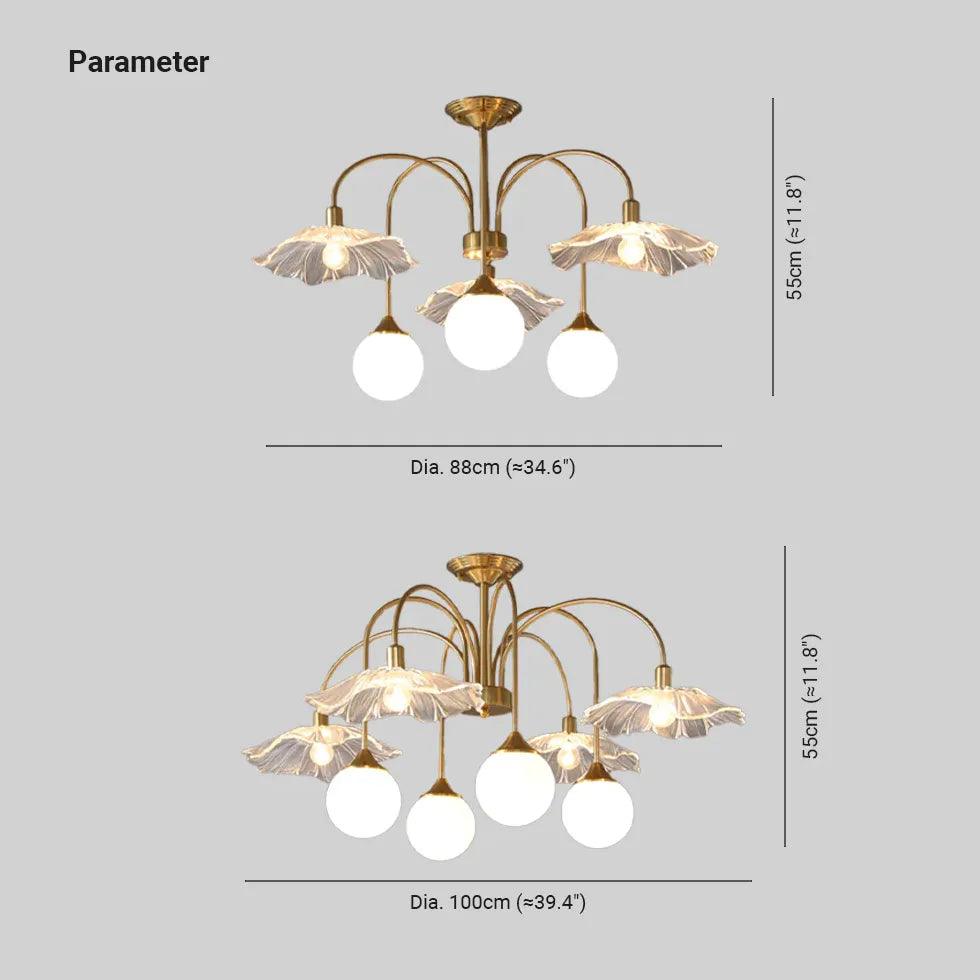 Candelabru modern luxos din sticlă și aur, cu design molecular | boxzora