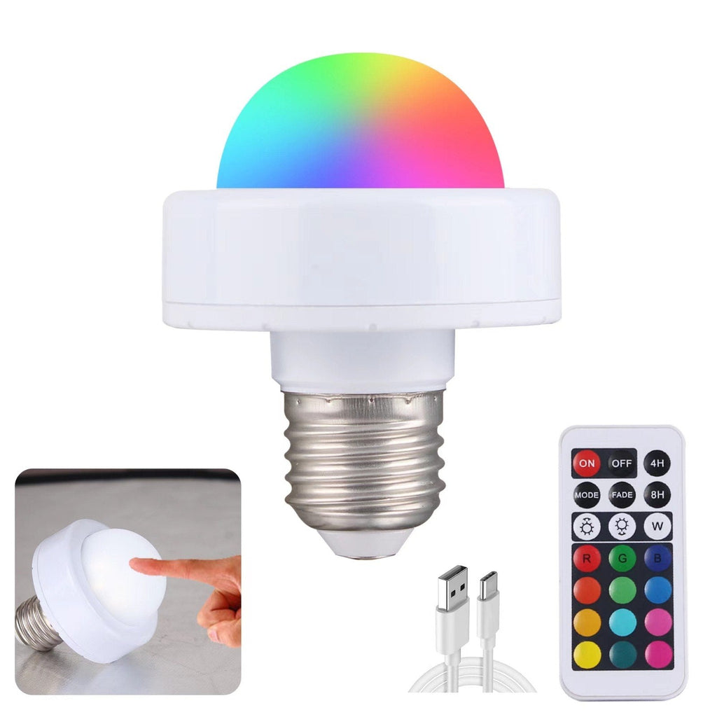 RoyaleGlow Rechargeable LED Bulb — Touch-Controlled, Remote Control, Multicolor, Dimmable