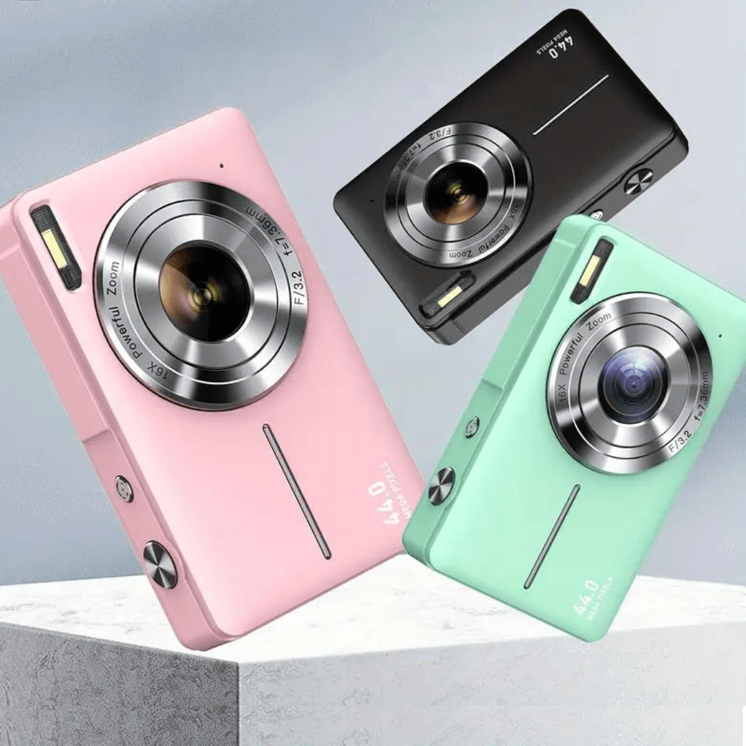 Vintage digitální fotoaparát — video v rozlišení 1080p a HD fotografie, kompaktní design