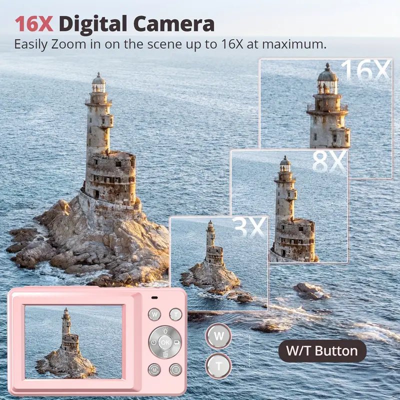 Vintage digitální fotoaparát — video v rozlišení 1080p a HD fotografie, kompaktní design