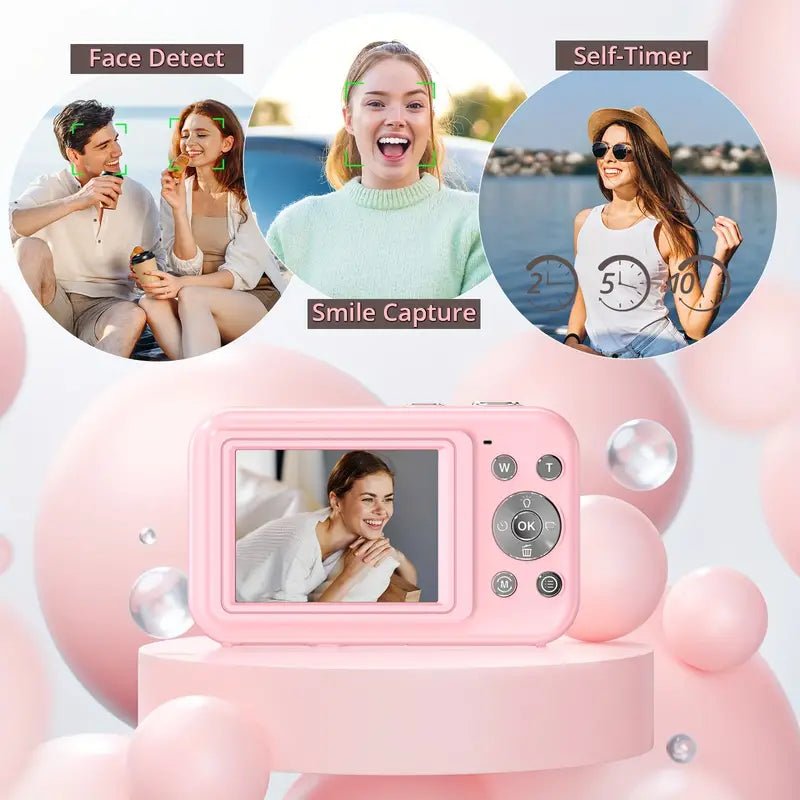 Vintage digitální fotoaparát — video v rozlišení 1080p a HD fotografie, kompaktní design