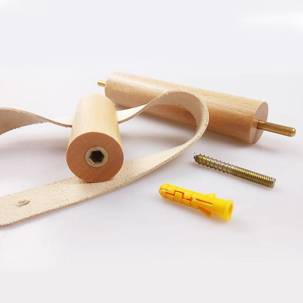 Toilettenpapierhalter aus Eichenholz und Kunstleder – stabile Wandmontage, minimalistisches Finish