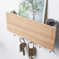 KeyOrganize Wooden Key Holder Wall Shelf — Stylish Hooks, Multiple Color Options