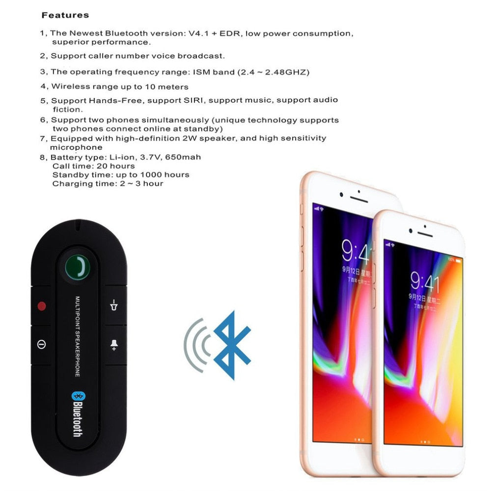 Bluetooth車載スピーカーフォン - マグネット式ハンズフリーマウント