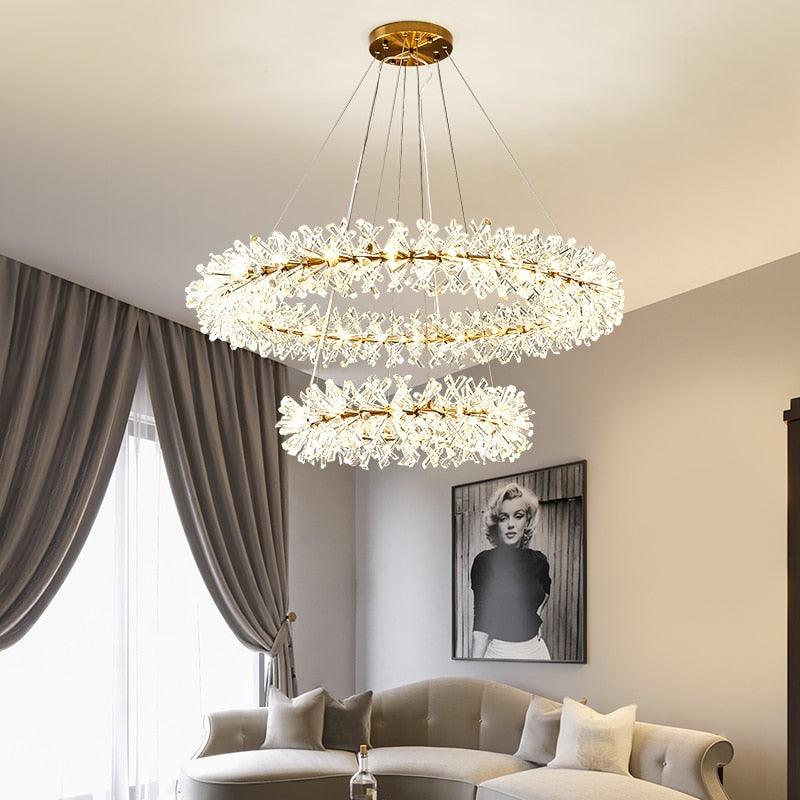 Candelabru de lux cu cristale pentru living | boxzora